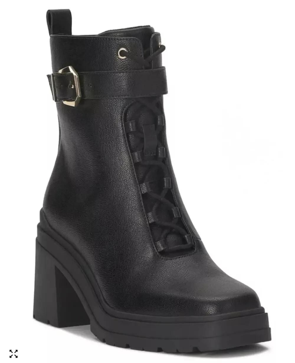 INC International Concepts Boots Womens Size 6.5 Black ANISTYNP Ankle Block Heel